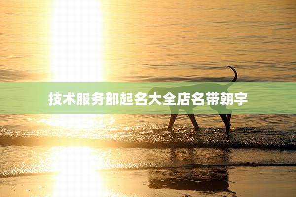 技术服务部起名大全店名带朝字