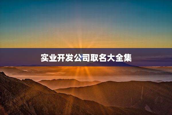 实业开发公司取名大全集