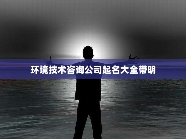 环境技术咨询公司起名大全带明