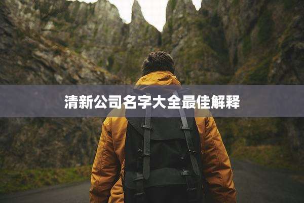 清新公司名字大全最佳解释