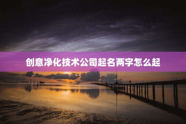 创意净化技术公司起名两字怎么起