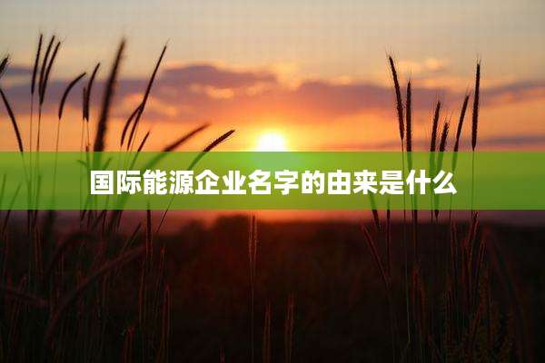 国际能源企业名字的由来是什么