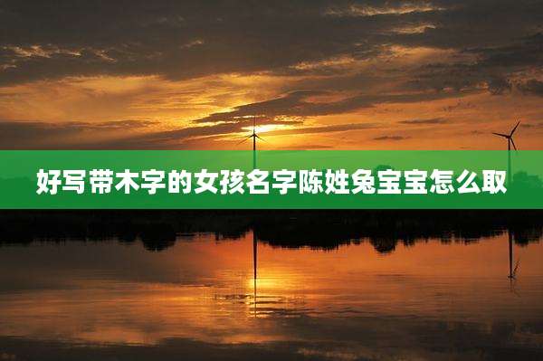 好写带木字的女孩名字陈姓兔宝宝怎么取