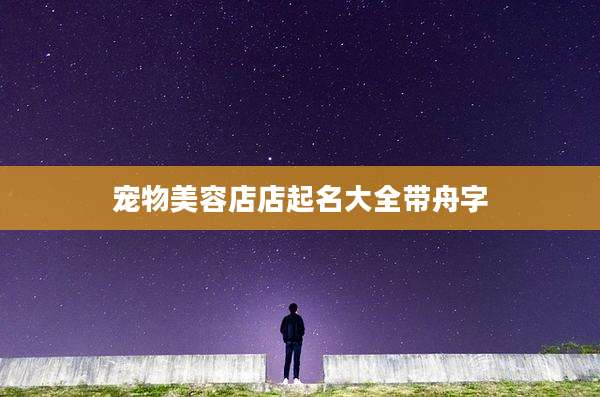 宠物美容店店起名大全带舟字