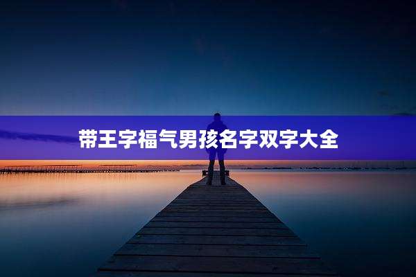 带王字福气男孩名字双字大全