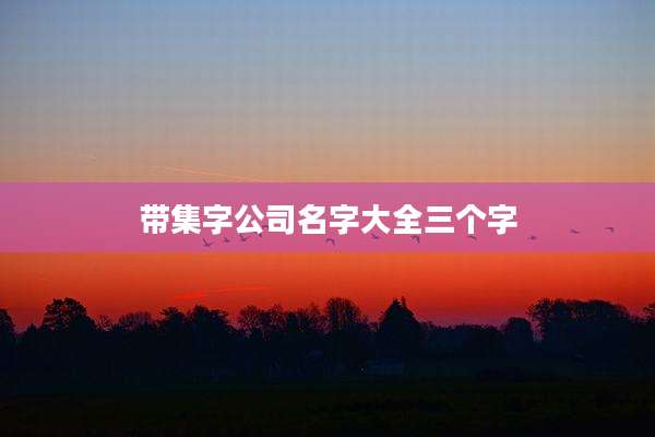 带集字公司名字大全三个字
