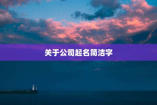 关于公司起名简洁字