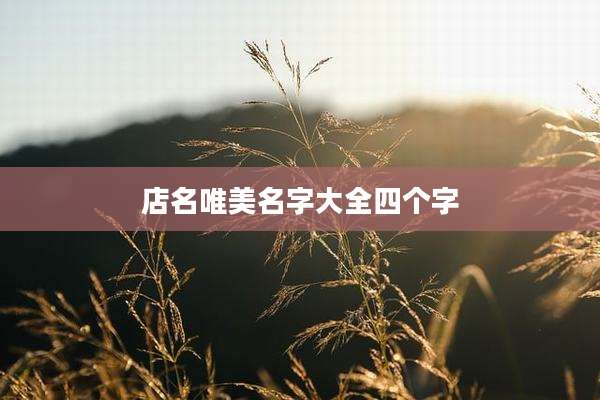 店名唯美名字大全四个字