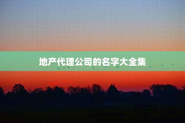 地产代理公司的名字大全集