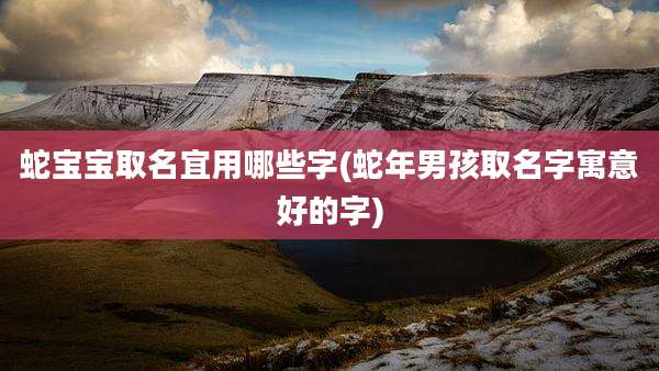 蛇宝宝取名宜用哪些字(蛇年男孩取名字寓意好的字)