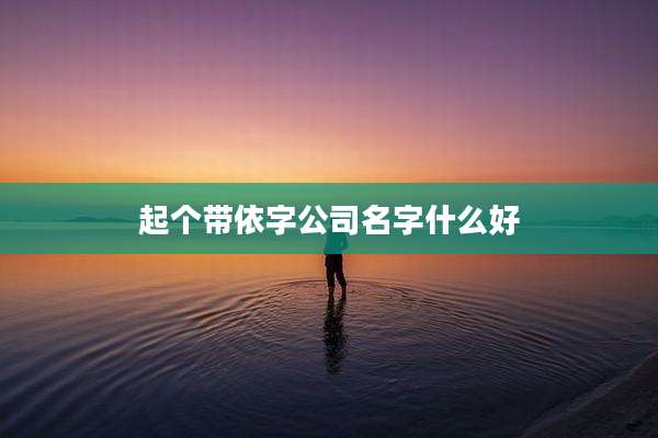 起个带依字公司名字什么好