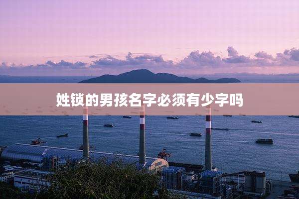 姓锁的男孩名字必须有少字吗