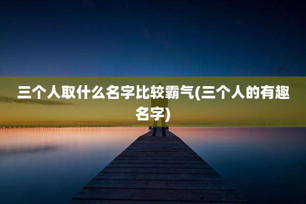 三个人取什么名字比较霸气(三个人的有趣名字)