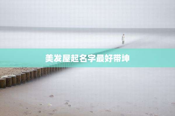 美发屋起名字最好带坤