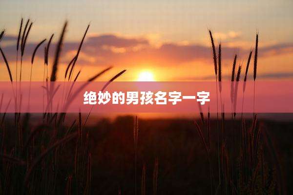 绝妙的男孩名字一字