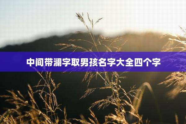 中间带澜字取男孩名字大全四个字