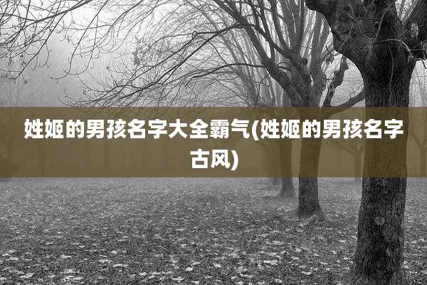 姓姬的男孩名字大全霸气(姓姬的男孩名字古风)