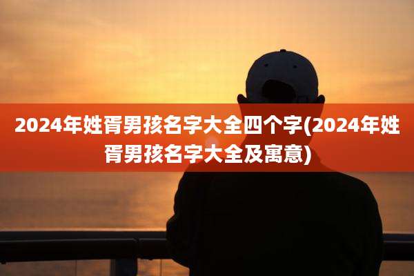 2024年姓胥男孩名字大全四个字(2024年姓胥男孩名字大全及寓意)