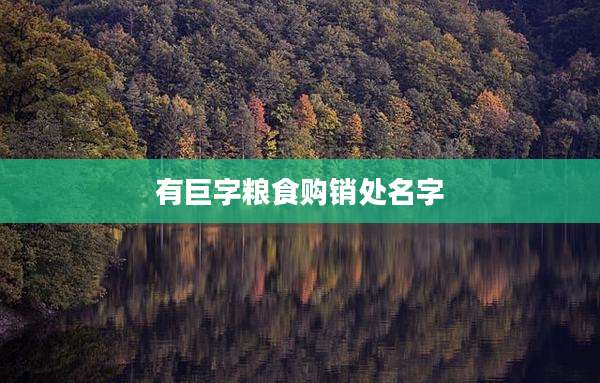 有巨字粮食购销处名字
