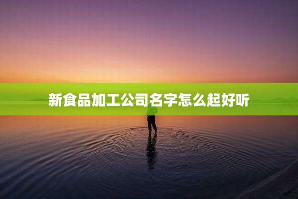 新食品加工公司名字怎么起好听