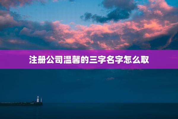 注册公司温馨的三字名字怎么取