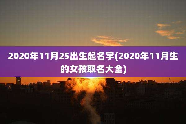 2020年11月25出生起名字(2020年11月生的女孩取名大全)