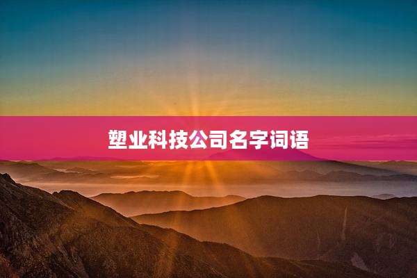 塑业科技公司名字词语