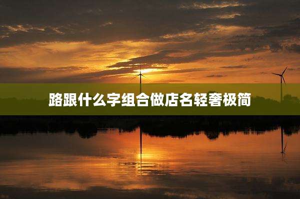 路跟什么字组合做店名轻奢极简