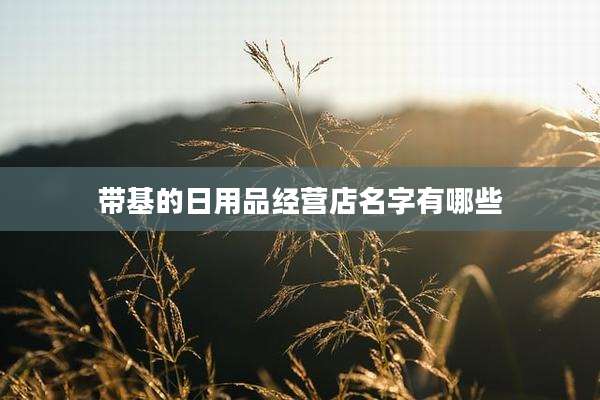 带基的日用品经营店名字有哪些
