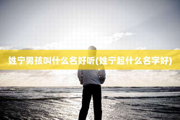 姓宁男孩叫什么名好听(姓宁起什么名字好)