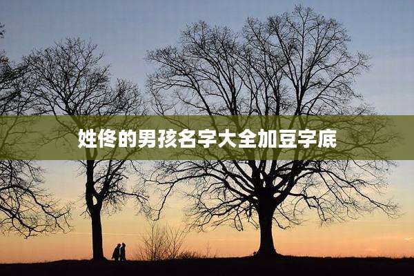 姓佟的男孩名字大全加豆字底