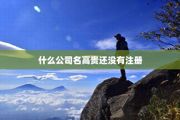 什么公司名高贵还没有注册