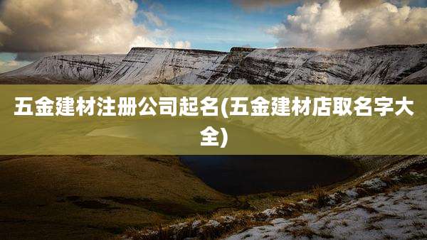 五金建材注册公司起名(五金建材店取名字大全)