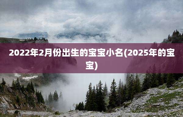 2022年2月份出生的宝宝小名(2025年的宝宝)