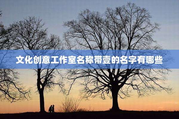 文化创意工作室名称带壹的名字有哪些