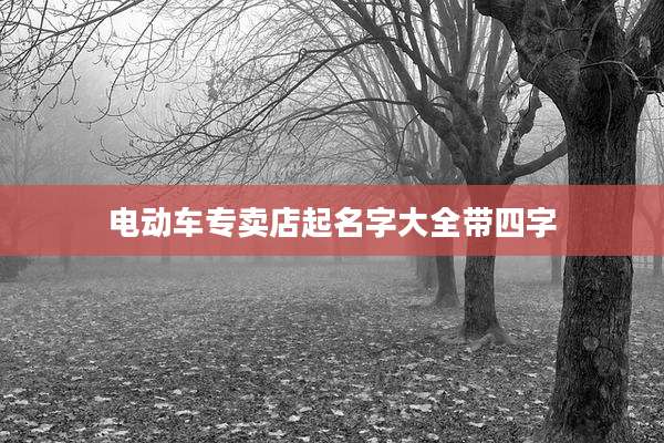 电动车专卖店起名字大全带四字