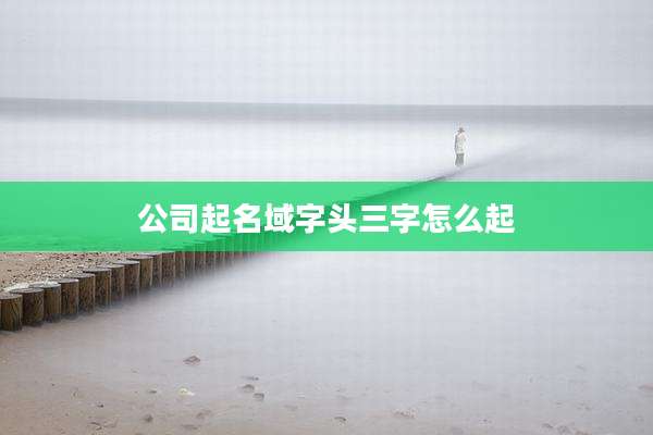 公司起名域字头三字怎么起