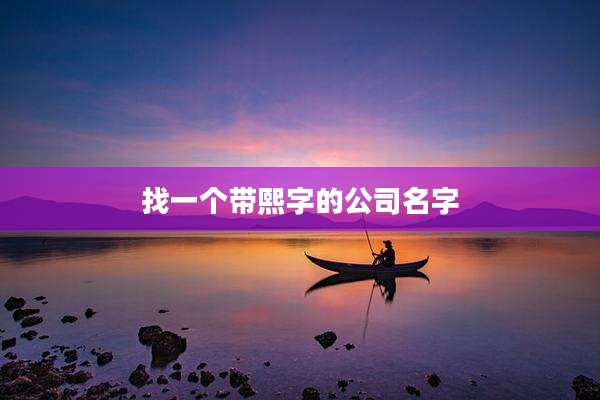 找一个带熙字的公司名字