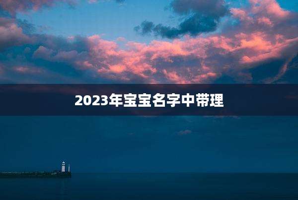 2023年宝宝名字中带理