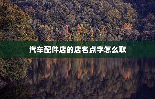 汽车配件店的店名点字怎么取