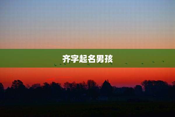 齐字起名男孩