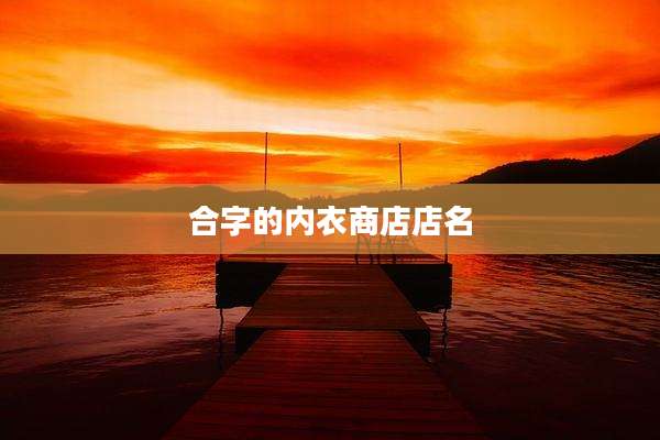 合字的内衣商店店名