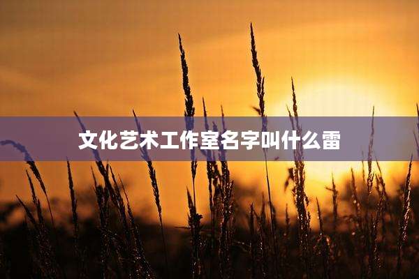 文化艺术工作室名字叫什么雷