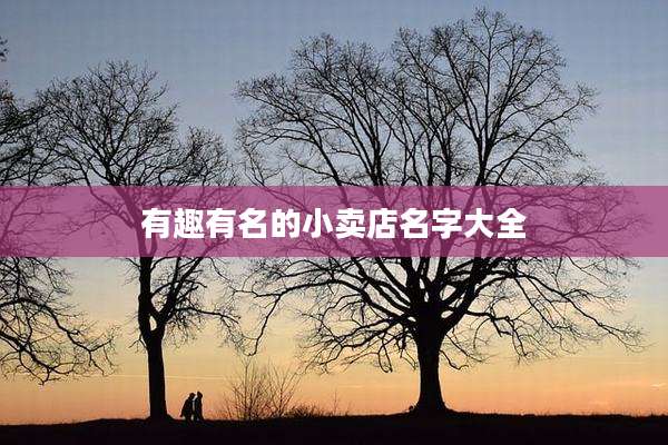 有趣有名的小卖店名字大全