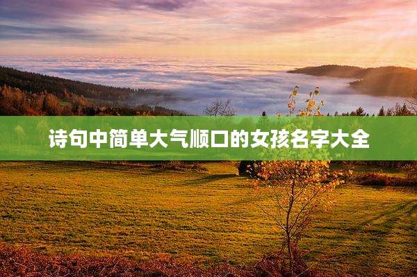 诗句中简单大气顺口的女孩名字大全