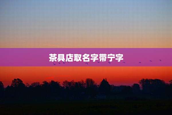 茶具店取名字带宁字