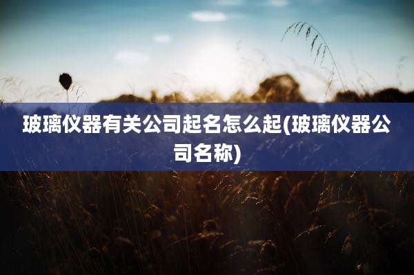 玻璃仪器有关公司起名怎么起(玻璃仪器公司名称)