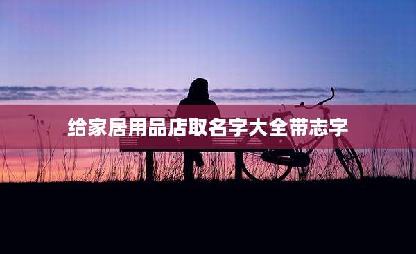 给家居用品店取名字大全带志字