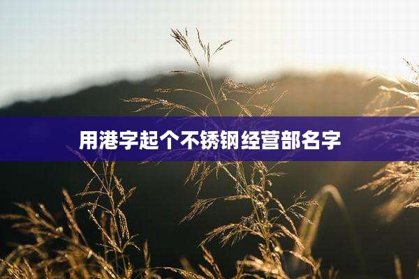 用港字起个不锈钢经营部名字