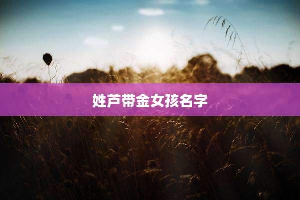 姓芦带金女孩名字